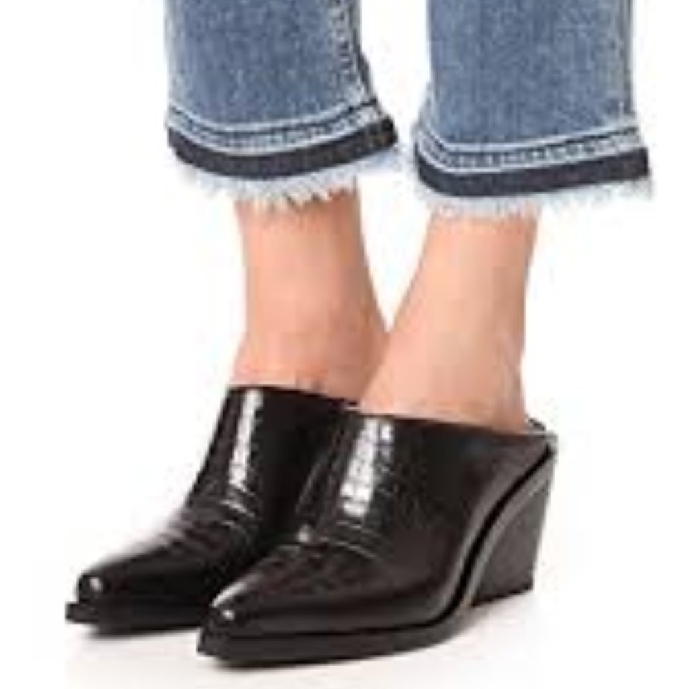 RAG & BONE "Santiago Embossed Wedge Mules" Size 9.